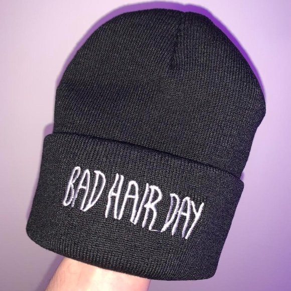 BAD HAIR DAY BEANIE - Women #Cute #Winter Warm Beanie Cap Fall Autumn Fashion - Picture 1 of 2